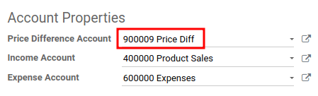 Buat akun perbedaan harga.